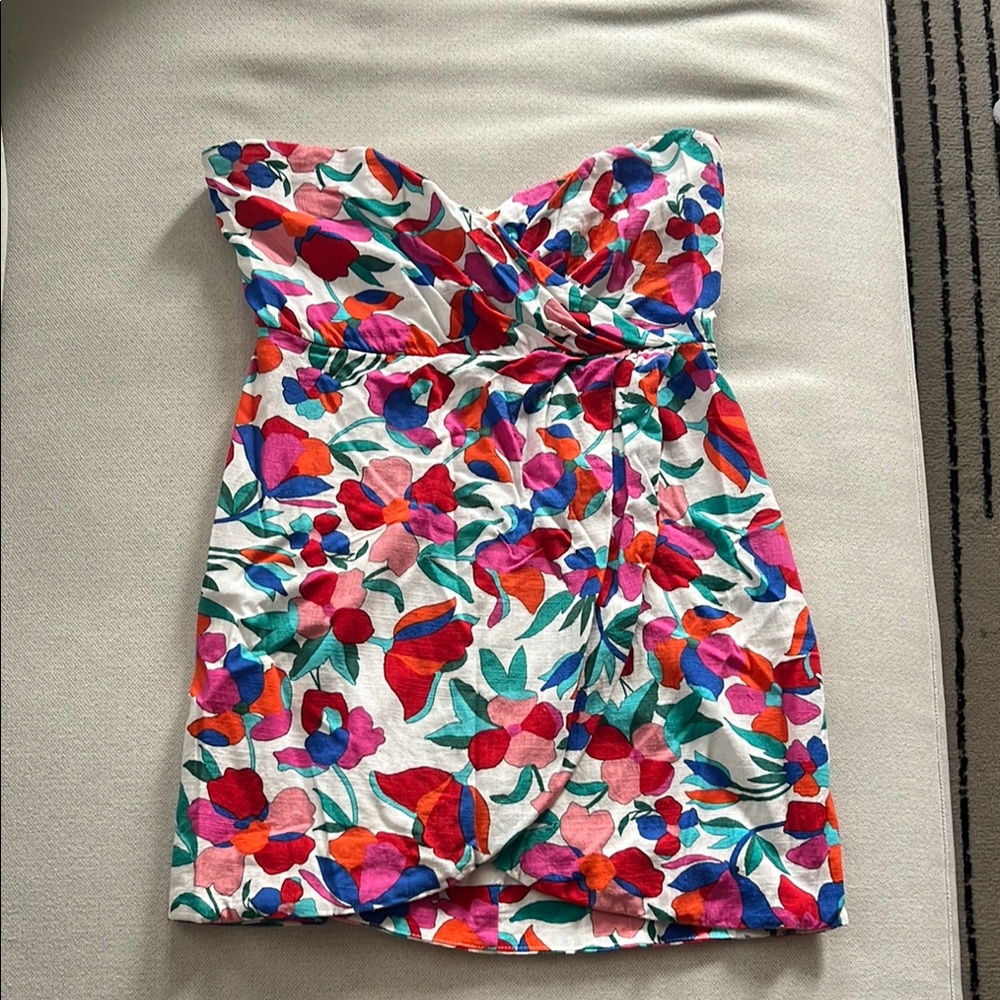 Olivaceous Floral Mini Dress - Multicolor